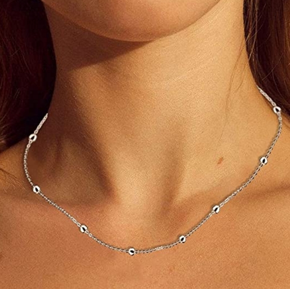 CaraGail'sCloset Jewelry - 925 Sterling Silver Bead Ball Choker Necklace